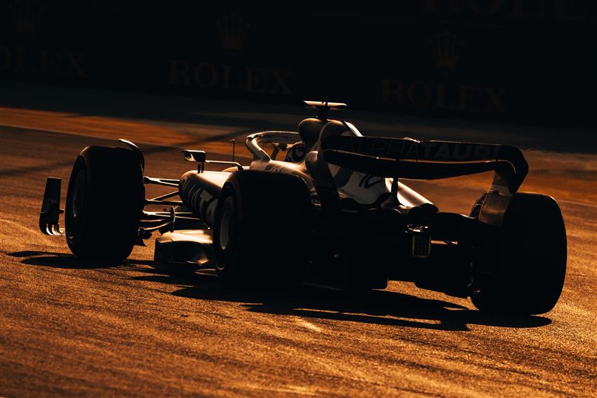 F1 Silhouette and sunset in Saudi Arabia